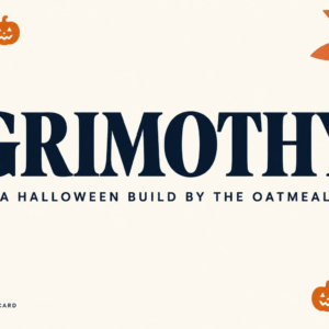 Original editorial title card for the Grimothy Halloween story; the actual creation is shown in the article’s creator embeds.