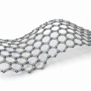 AI-generated conceptual illustration of a silver mechanical honeycomb bending into a wave on a white background.